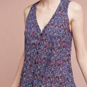 Anthropologie Maeve Rainbow Button Down Tank